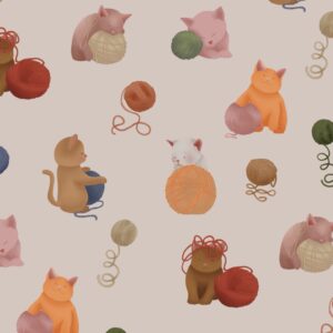 Kittens Playing With Balls Of Wool
